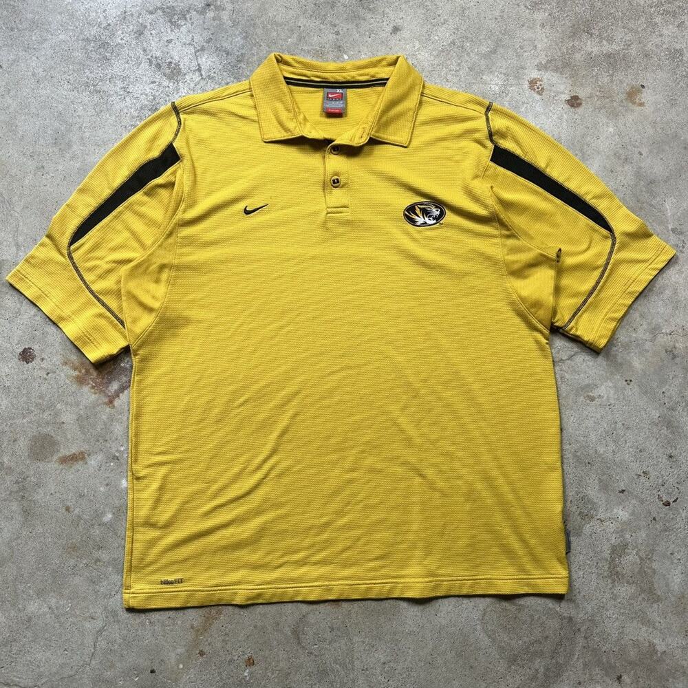 Vintage Y2K Nike Team U of Missouri Mizzou Tigers Polo Shirt Size XL